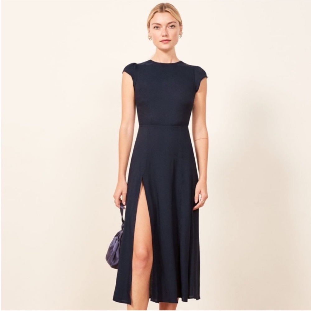 Reformation Gavin Navy Blue Dress NWT Sz 4